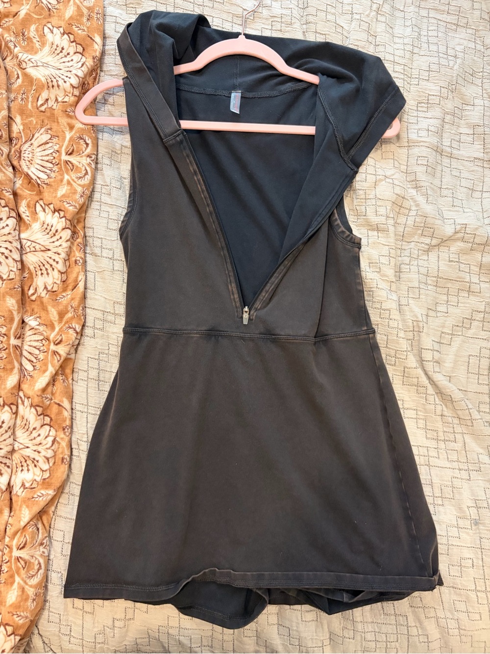 Hooded Mini Dress with Front Zip